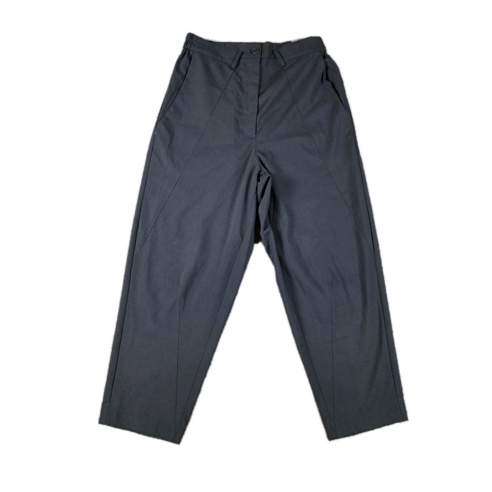 CORDERA Wide Leg Tapered Pants 28 X 24 Wool Blend Navy Blue Spanish Brand EUC